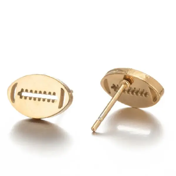 Wholesale PVD Coated Real Gold Plated Letter Skates Ball Stainless Steel Simple Style Waterproof Non Tarnish Ear Studs