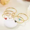 Wholesale Simple Style Heart Shape 304 Stainless Steel Bangle In Bulk
