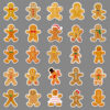 Wholesale 50pcs/pack Gingerbread Man Personality Cartoon Holiday Sticker