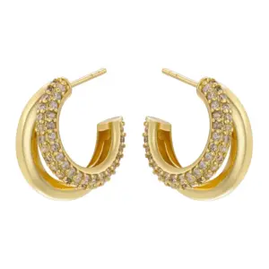 Ve1209 Gold Multi-Layer C- Shaped 1 Pair