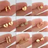 Wholesale PVD Coated 18K Gold Real Gold Plated Geometric 201 Stainless Steel Fashion Waterproof Non Tarnish Ear Studs