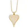 Wholesale Fashion Copper Inlaid Color Zircon Peach Heart Pendant Clavicle Chain