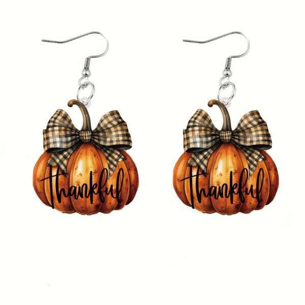 Wholesale Pumpkin bow earrings, flat acrylic earrings