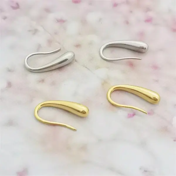 Wholesale 1 Pair Classic Style Commute U Shape Solid Color Stainless Steel Earrings