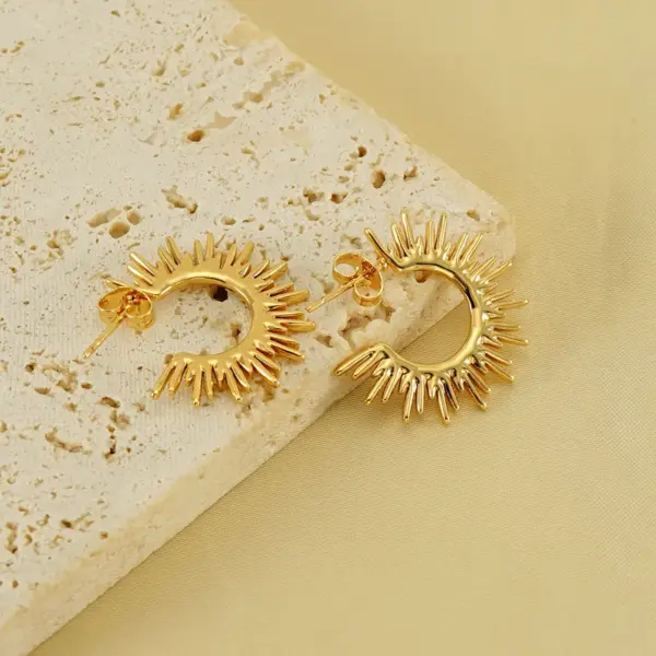 Wholesale 1 Pair Elegant Solid Color Plating Stainless Steel Titanium Steel 18K Gold Plated Ear Studs