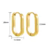 Wholesale 201 Stainless Steel Oval PVD Coated 18K Real Gold Plated Simple Style Plating Gold Earrings