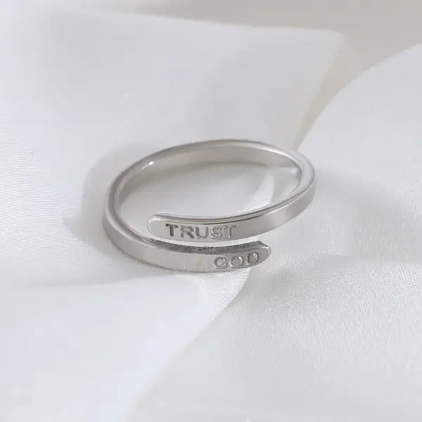 Wholesale Jewelry Simple Style Classic Style Letter 304 Stainless Steel Open Rings