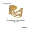Wholesale PVD Coated Real Gold Plated 18K Gold Geometric 304 Stainless Steel Basic Waterproof Non Tarnish Open Rings