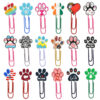 Wholesale Random 50pcs Cute colo dog claw footprints paper clips metal bookmarks