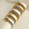 Wholesale Stainless Steel 18K Gold Plated Multi-Layer Beaded Elastic Rope Bracelet Casual Everyday Date Selfie Festival Geometric Heart Shape