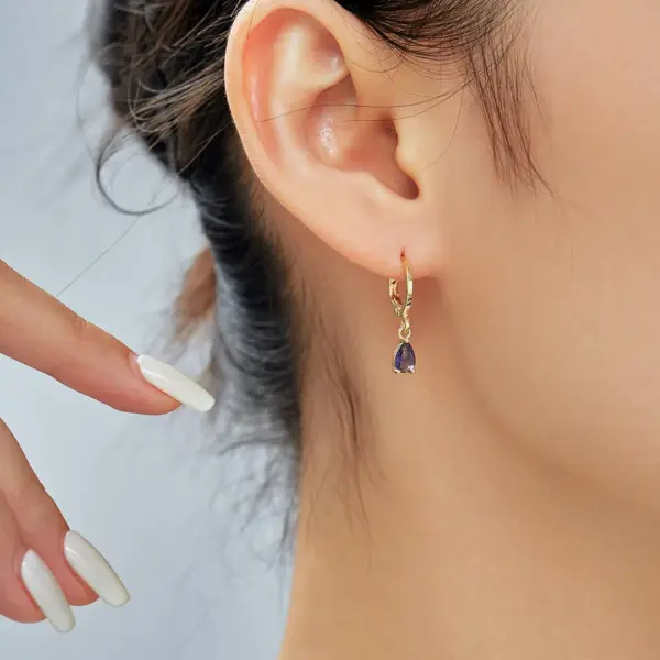 Wholesale 1 Pair Casual Vintage Style Simple Style Water Droplets Plating Inlay 304 Stainless Steel Copper Zircon Gold Plated Drop Earrings