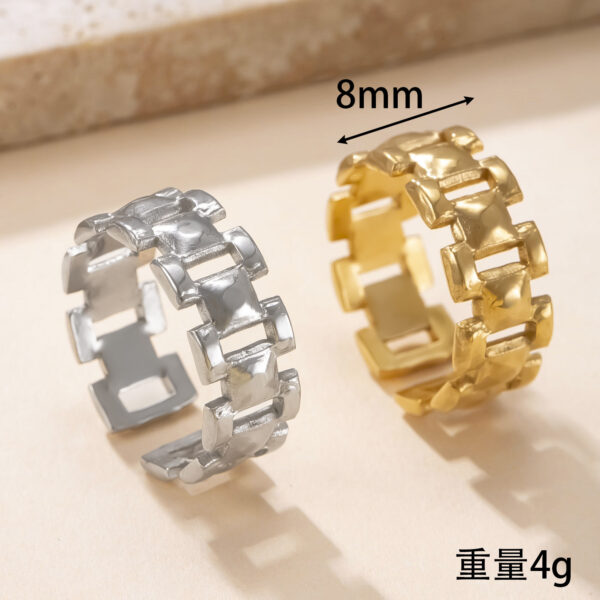 oly-a104f970f6cdf42e5d5a2b83f5388368 Wholesale Stainless steel ring, openwork chain ring