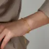 Wholesale PVD Coated Real Gold Plated 18K Gold Solid Color 304 Stainless Steel Sweet Waterproof Non Tarnish Bracelets Necklace