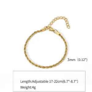 Gold [3mm] * 17 5cm Tail Chain