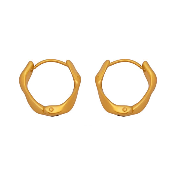 Wholesale Mystery High Quality Twist Ring Ear Buckle Cold Wind Simple Earrings Stainless Steel PVD Electroplated 18K True Gold Jewelry