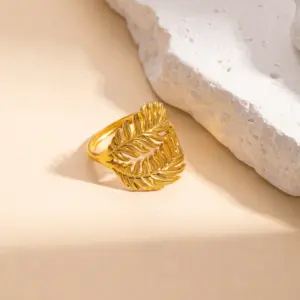 Willow Leaf Gold Plain Ring