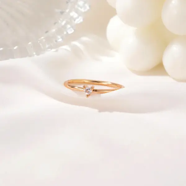 Wholesale Copper Plating Heart Artificial Gemstones Copper Rings
