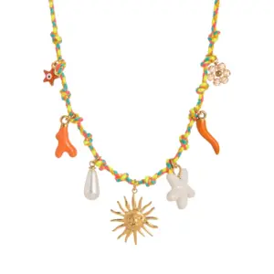 Sun Orange Rope Necklace
