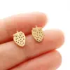 PVD Coated 18K Gold Real Gold Plated Mermaid Apple Strawberry 304 Stainless Steel IG Style Modern Style Sweet Waterproof Non Tarnish Ear Studs