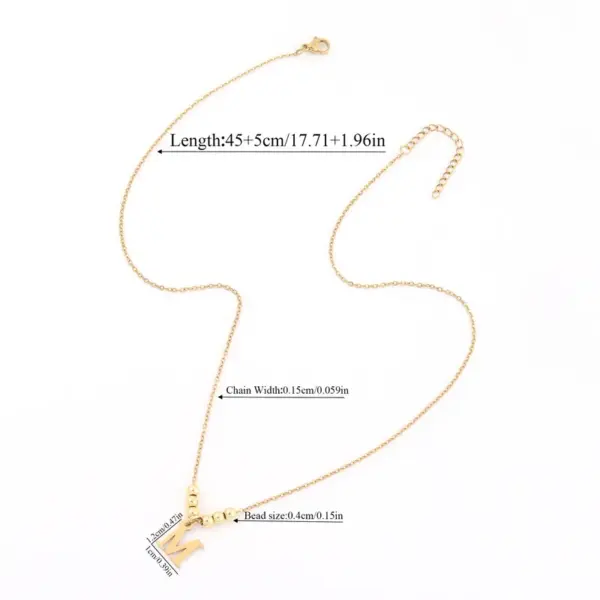PVD Coated Real Gold Plated Letter 201 Stainless Steel 304 Elegant Simple Style Classic Waterproof Non Tarnish Pendant Necklace