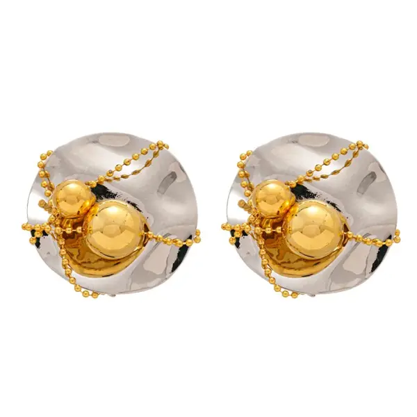 Wholesale 1 Pair Casual Elegant Lady Geometric Plating Titanium Steel Ear Studs