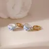 Wholesale Ion Plating (IP) 18K Gold Plated Cup Plate Teapot 304 Stainless Steel Ceramics Elegant Classical Waterproof Non Tarnish Drop Earrings