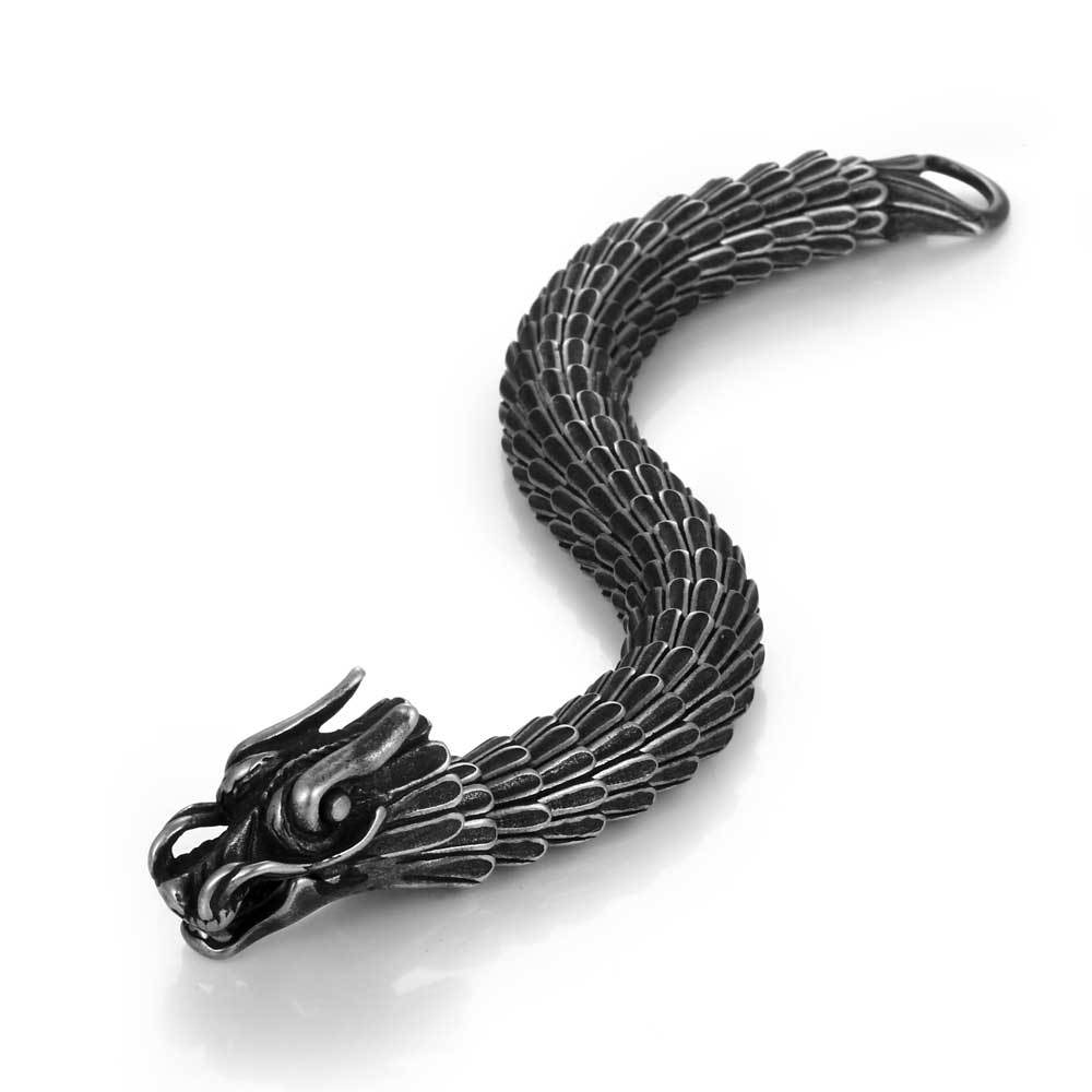 Wholesale European and American agon Lin grain thick bracelet titanium steel men's vintage bracelet stainless steel casting bracelet agon scale bracel