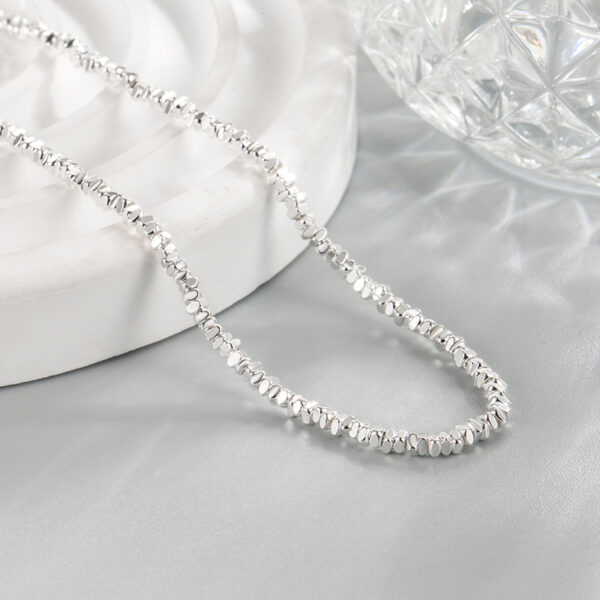 Wholesale Broken Silver Thin Chain Necklace Women's Niche Design Sparkling Spring and Summer Eye-absorbing Fashion All-match Broken Silver