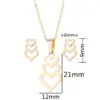Wholesale PVD Coated Real Gold Plated Heart Shape Stainless Steel Fashion Waterproof Non Tarnish Jewelry Set