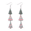 Wholesale Christmas Triple Wooden Double-Sided Earrings