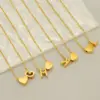 Wholesale PVD Coated 18K Gold Plated Letter Heart Shape 304 Stainless Steel Casual French Style Waterproof Non Tarnish 304 Stainless Steel Pendant Necklace