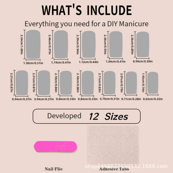 Wholesale Cross-border hand-worn armor wholesale 24 pieces of long nail pieces love bow French fake nails nail pieces