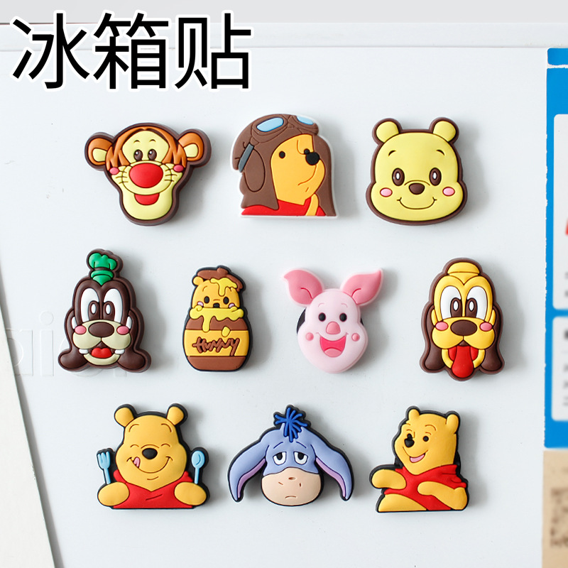 Wholesale PVC Silicone Refrigerator Sticker Cartoon Character Soft Glue Magnetic Sticker Cute Flat Magnetic Sticker White awing Board Decorative Stick