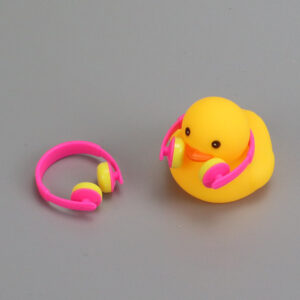 headphones pink yellow