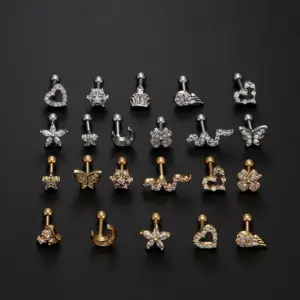 1 Piece Fashion Heart Shape Inlay Stainless Steel Zircon Ear Studs