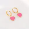 Wholesale 1 Piece Fashion Heart Shape Stainless Steel Plating Earrings