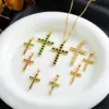Wholesale Jewelry Modern Style Cross 304 Stainless Steel Copper Pendant Necklace Cable Chain