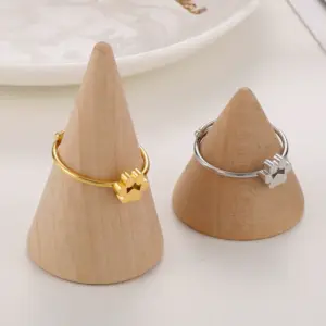 Wholesale 304 Stainless Steel Paw Print PVD Coated 18K Real Gold Plated Waterproof Non Tarnish