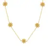 PVD Coated Real Gold Plated Daisy Titanium Steel Pastoral Waterproof Non Tarnish Necklace