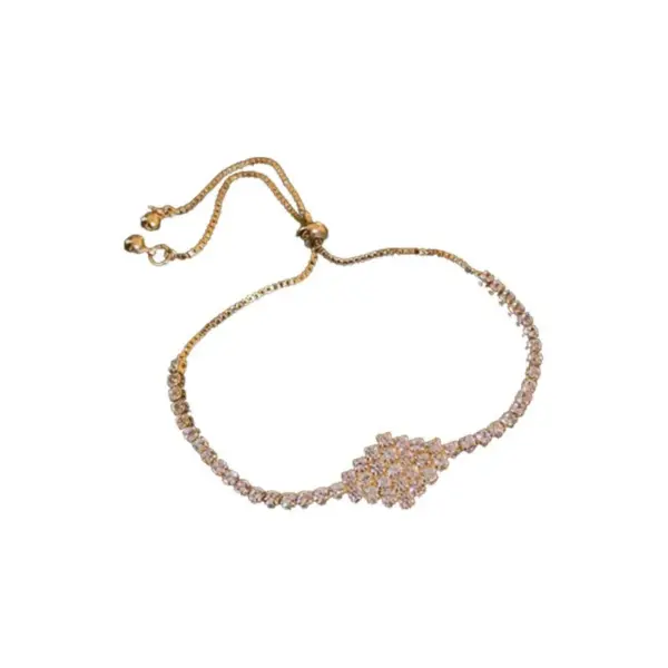 Wholesale Sweet Heart Shape Copper Plating Inlay Zircon Bracelets