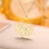 Wholesale Water Drop Lotus Necklace Ladies Stainless Steel Fashion Casual Pendant Niche Design Trend Necklace
