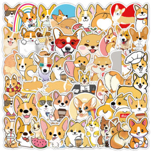 Wholesale 50 cute cartoon corgi dog notebook doodle stickers