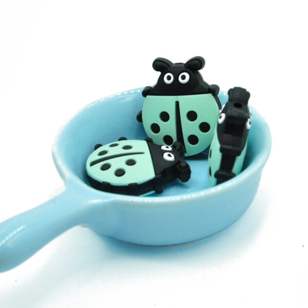 Wholesale Environmentally Friendly Silicone Ladybug Beads, Food Grade Animal Teether Beads, Cute Silicone Teether Loose Beads