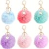 Wholesale 6PCS cross-border explosions Rex Rabbit imitation rabbit fur ball pendant artificial fur ball key chain pendant luggage hanging accessories