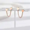 PVD Coated Real Gold Plated 14K Gold Rose Gold Plated Heart Shape 304 Stainless Steel Simple Style Waterproof Non Tarnish Earrings
