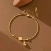 Wholesale Bohemian Fashion Personality Women's Foot Jewelry Straight Supply Stainless Steel Plated 18K Gold Non-fading Ankle Bracelet