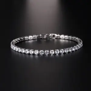 European Hip Hop 4.0 Zircon Bracelet For Men And Women Hot Sale Simple Fashion Tennis Bracelet Wholesale