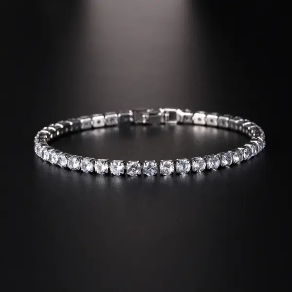 European Hip Hop 4.0 Zircon Bracelet For Men And Women Hot Sale Simple Fashion Tennis Bracelet Wholesale
