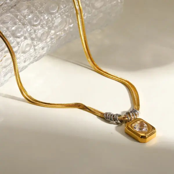 PVD Coated 18K Gold Plated Real Heart Shape 304 Stainless Steel Vintage Style Simple Waterproof Non Tarnish Pendant Necklace