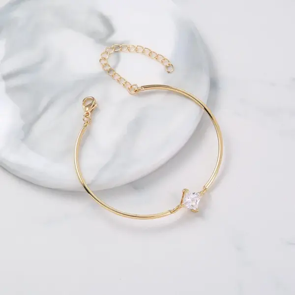Wholesale Fashion Geometric Copper Zircon Bracelets In Bulk